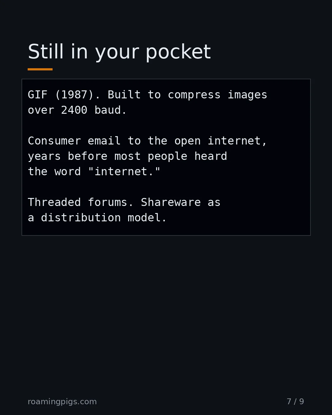 Slide 7 of 9: Still in your pocket. Code example