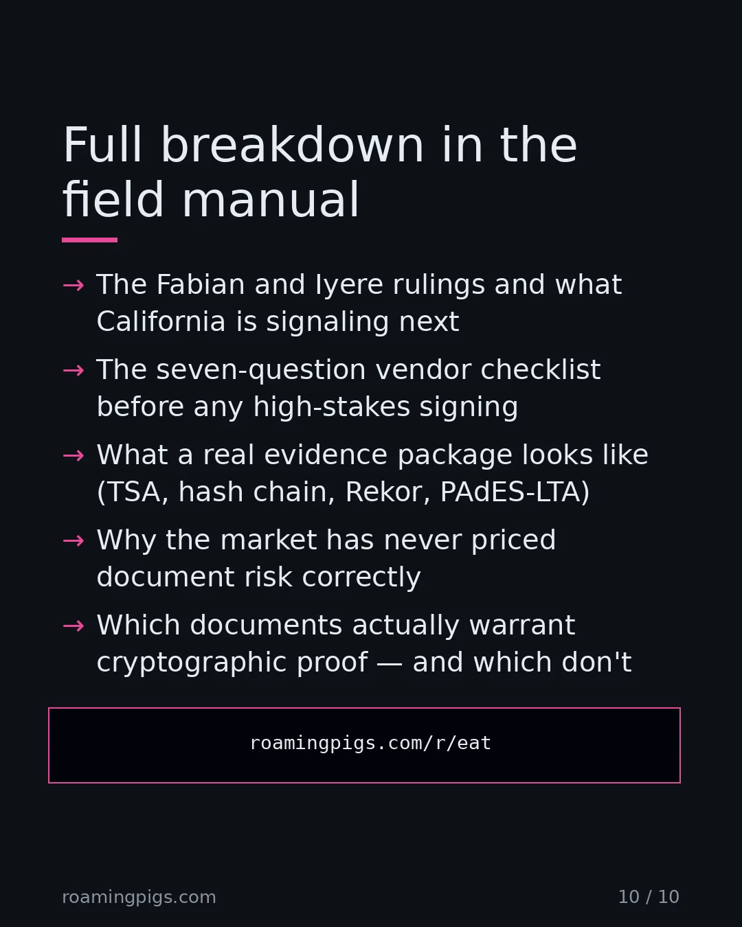 Slide 10 of 10: Call to action: The Fabian and Iyere rulings and what California is signaling next The seven-question vendor checklist before any…