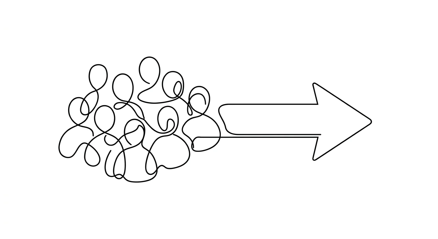 Line drawing of a chalkboard proof beside a token meter, the two connected by a cord that has been cut